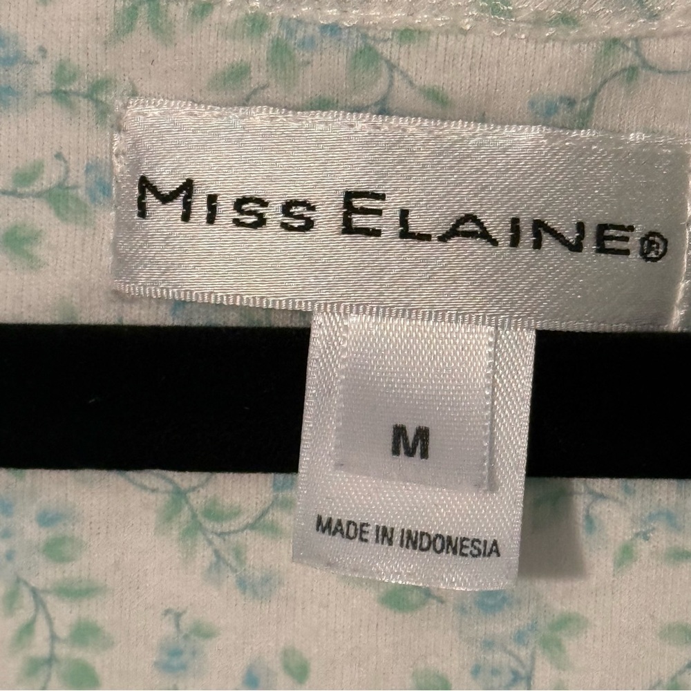 Miss Elaine White and Blue Floral Nightgown - Picture 2 of 5